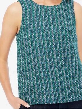 J. Crew Ribbed Sleeveless Knit Tank in Teal and Blue